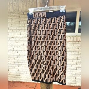 Fendi jacquard knit midi skirt